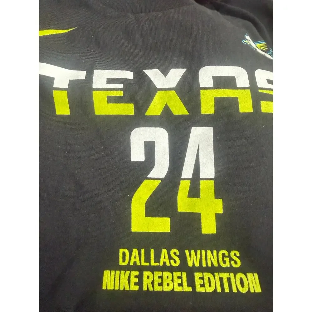 NWT Nike Boys Black Dallas Texas Wings WNBA 24 Ogunbowale T-Shirt Youth Large